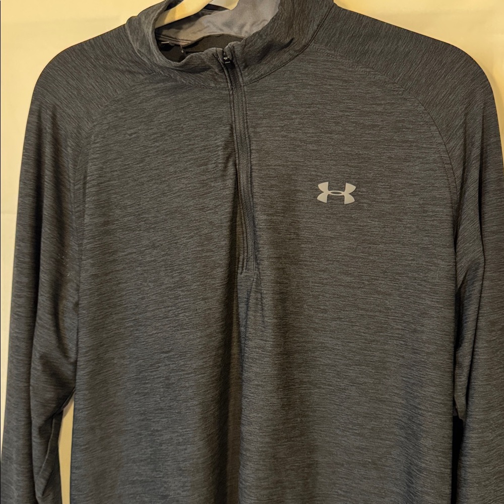 Under Armour Men's Medium Playoff Quarter-Zip Dark Charcoal Gray - Picture 1 of 8